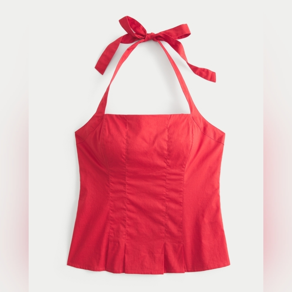 Hollister Pleated Open-Back Halter Top Valentines Day Love Sexy Date Night
